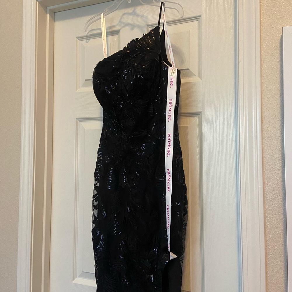 Black One Strapped Prom Girl Dress Size 2